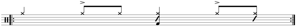 reggae one drop notation with cross stick variation