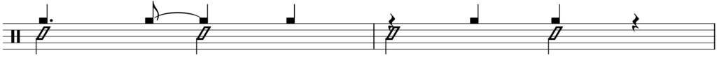 son clave exercise with half note cross stick on snare drum 3/2