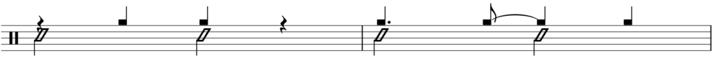 son clave exercise with half note cross stick on snare drum 2/3