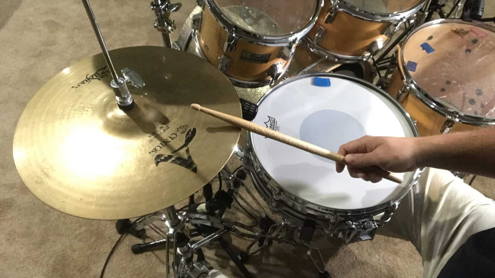 should of the drum stick on the hi hat technique