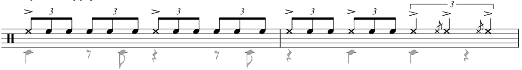 musical notation conga solo using rudiments