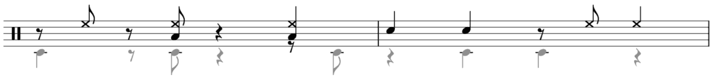 musical notation conga solo using different sounds