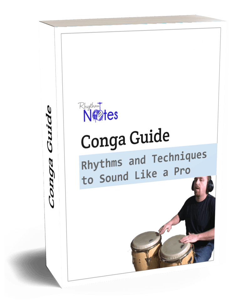 ebook cover of conga guide with drummer