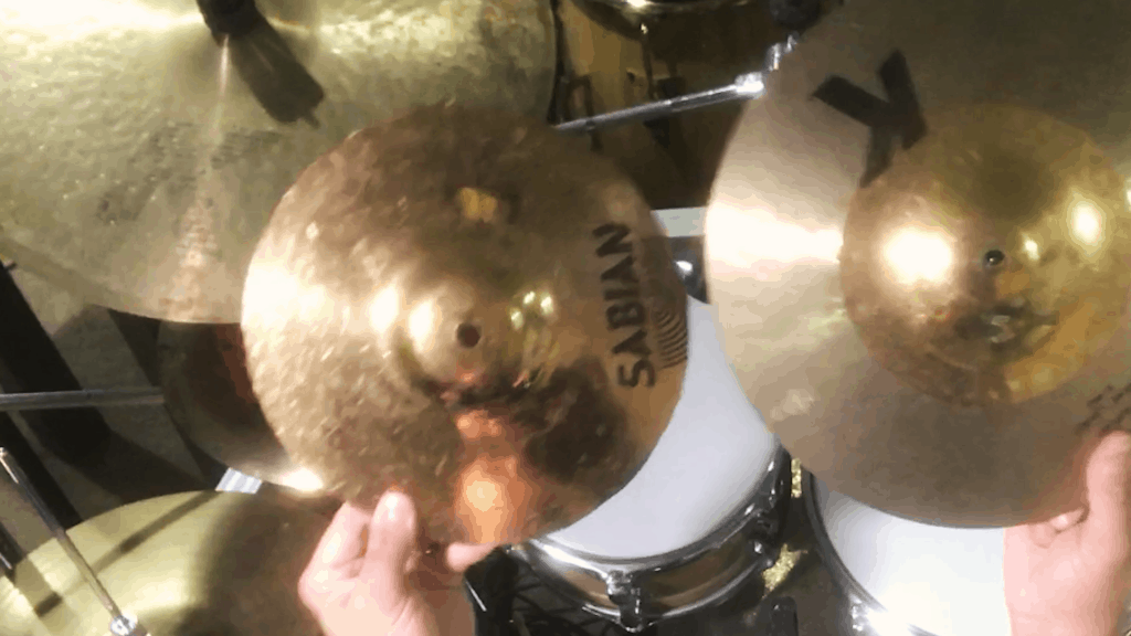 cymbal stack with sabian splash and zildjian hybrid splash