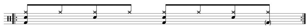 musical notation drum beat motown snare
