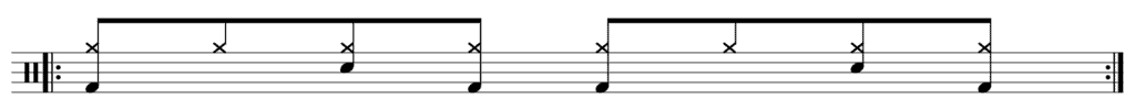 simple drum beat notation samba kick drum
