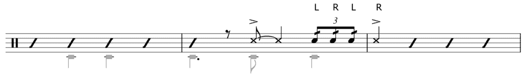 abanico timbale fill musical notation