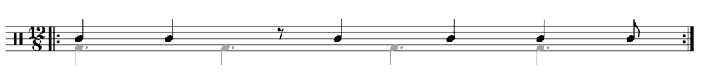 african bell pattern musical notation