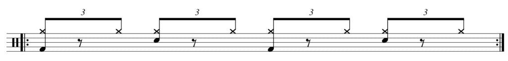 country shuffle beat notation for drum set