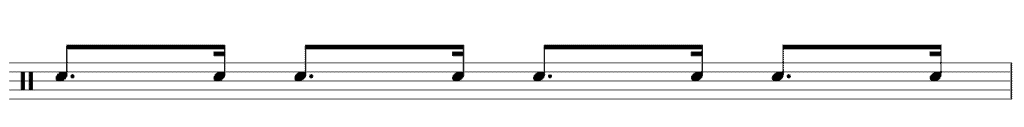 sixteenth note shuffle beat notation