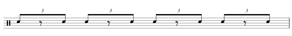 triplet eighth note shuffle beat notation