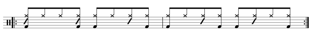 basic bossa nova beat musical notation